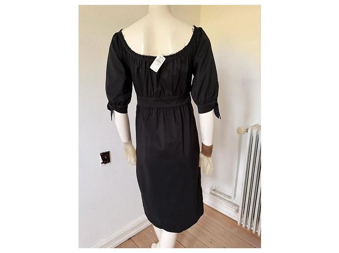 Diane Von Furstenberg Schwarzes Baumwollmisch-Kleid - Ansicht 5