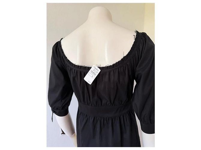 Diane Von Furstenberg Schwarzes Baumwollmisch-Kleid - Ansicht 6