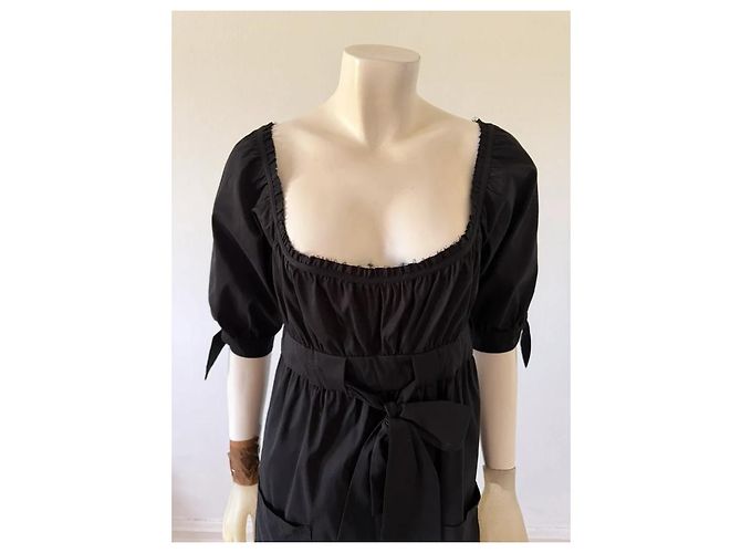 Diane Von Furstenberg Schwarzes Baumwollmisch-Kleid - Ansicht 7