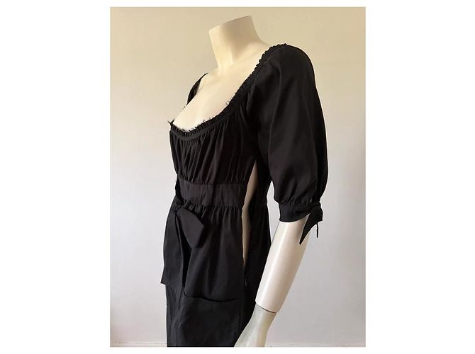Diane Von Furstenberg Schwarzes Baumwollmisch-Kleid - Ansicht 8