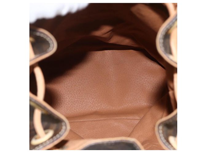 Céline Celine Vintage Drawstring Flap Macadam Coated Canvas Marron - vue 5