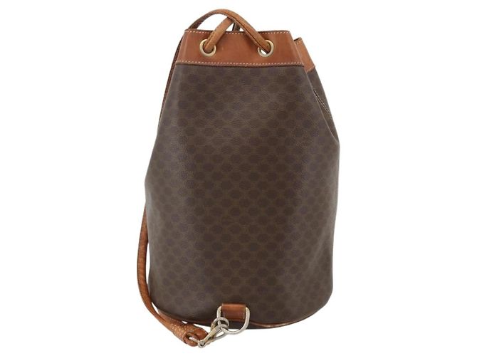 Céline Celine Vintage Macadam Canvas and Leather Marrone - vista 2