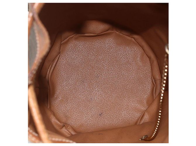 Céline Celine Vintage Macadam Canvas and Leather Marrone - vista 5