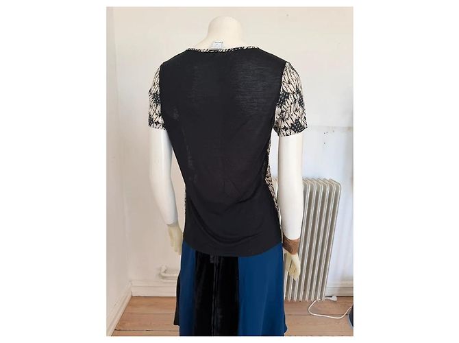 Top de mezcla de seda Diane von Furstenberg Negro Blanco - vista 4