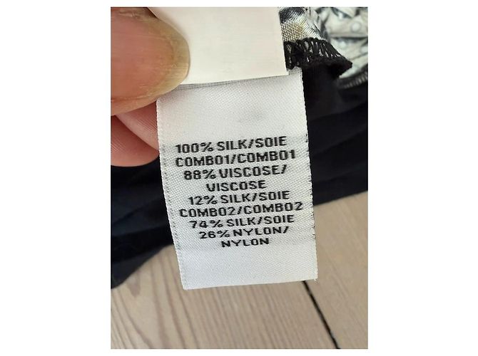 Top de mezcla de seda Diane von Furstenberg Negro Blanco - vista 5