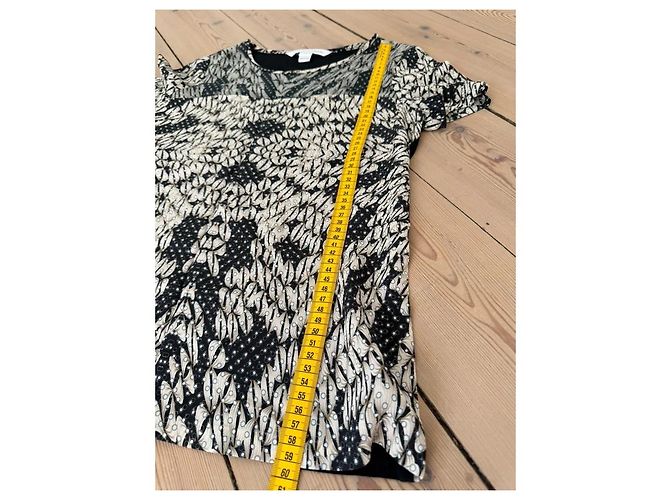 Top de mezcla de seda Diane von Furstenberg Negro Blanco - vista 7
