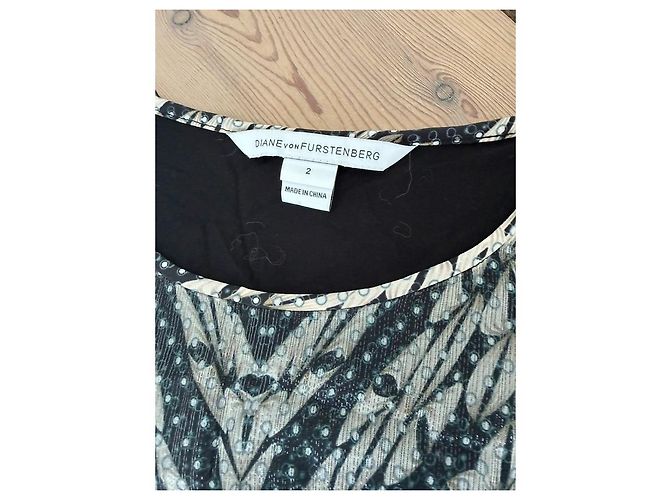 Top de mezcla de seda Diane von Furstenberg Negro Blanco - vista 8
