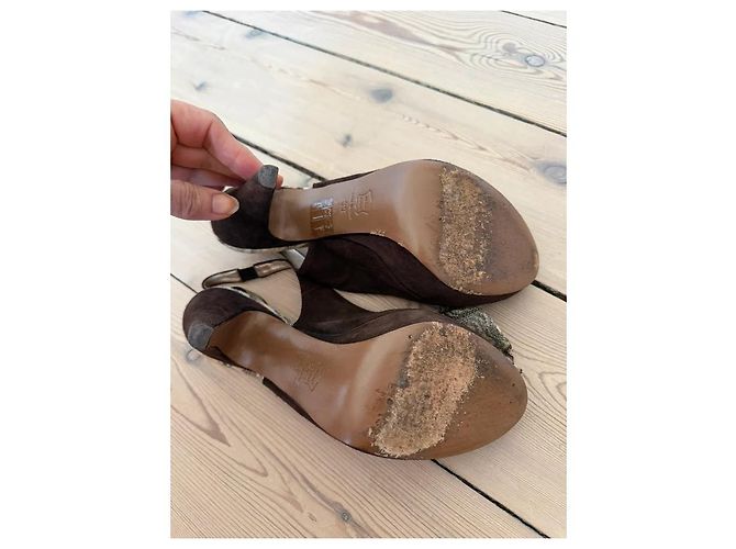 Missoni Décolleté Slingback Scamosciate Marroni Fiocco Zigzag Marrone - vista 4