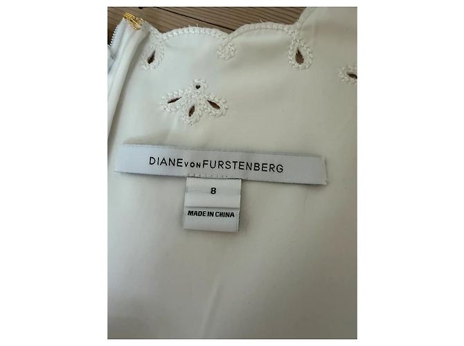 Diane von Furstenberg Vestido Blanco Bordado Caralyn - vista 11