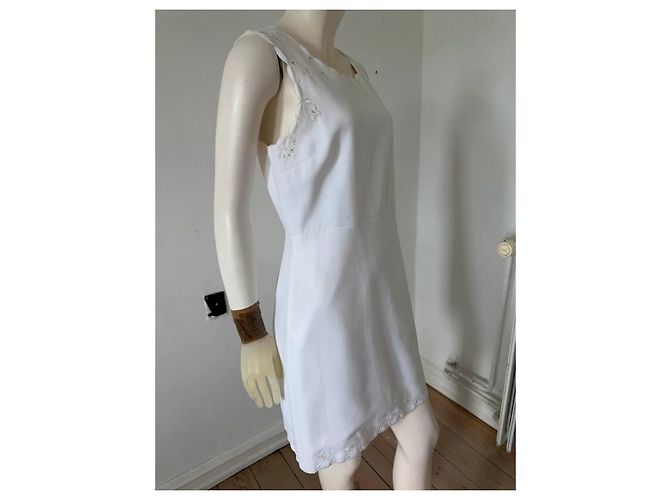 Diane von Furstenberg Vestido Blanco Bordado Caralyn - vista 16