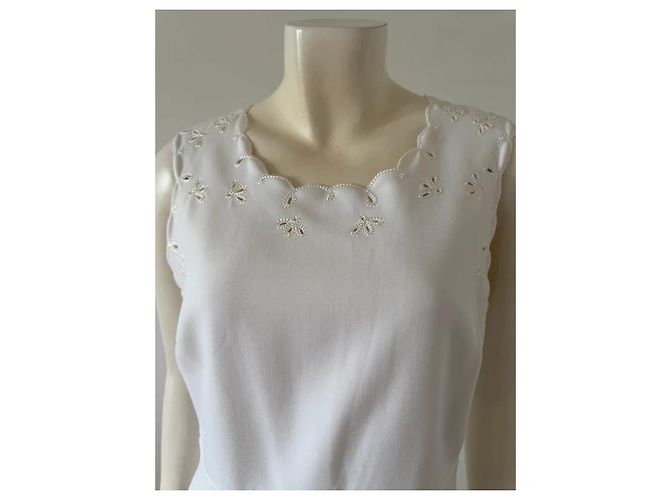 Diane von Furstenberg Vestido Blanco Bordado Caralyn - vista 2