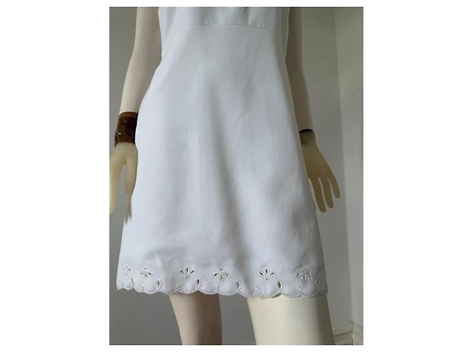 Diane von Furstenberg Vestido Blanco Bordado Caralyn - vista 3