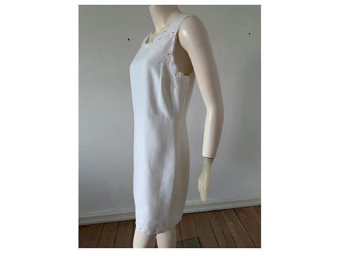 Diane von Furstenberg Vestido Blanco Bordado Caralyn - vista 4
