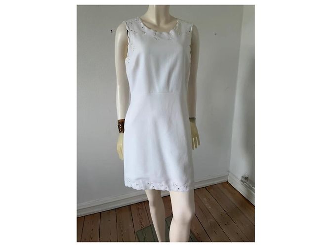 Diane von Furstenberg Vestido Blanco Bordado Caralyn - vista 5