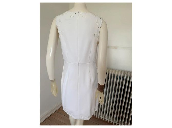 Diane von Furstenberg Vestido Blanco Bordado Caralyn - vista 8