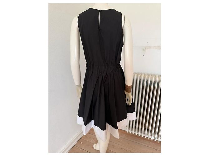 Milly Kleid V-Ausschnitt schwarz-weiß - Ansicht 4