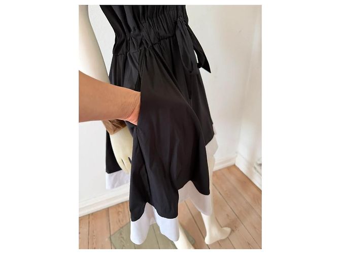 Milly Kleid V-Ausschnitt schwarz-weiß - Ansicht 5