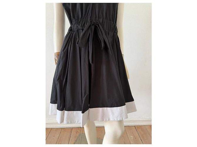 Milly Kleid V-Ausschnitt schwarz-weiß - Ansicht 6