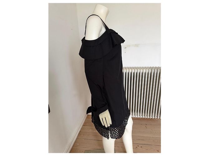 Proenza Schouler Vestido Algodón Negro Cold Shoulder - vista 3