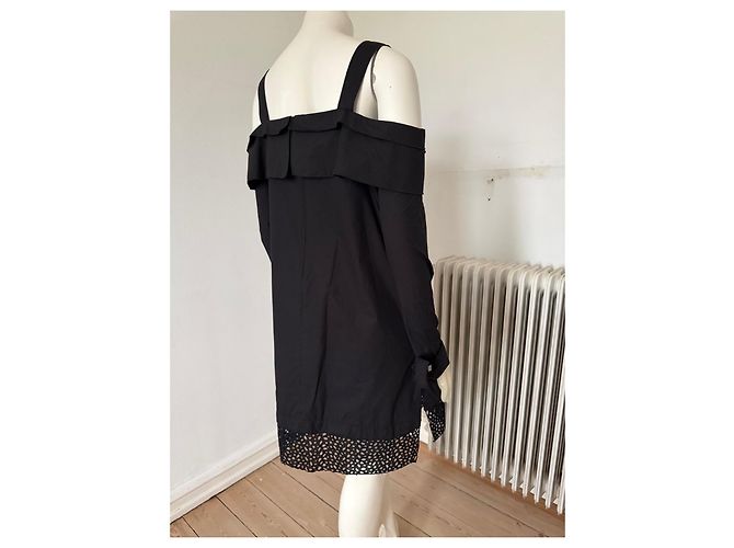 Proenza Schouler Vestido Algodón Negro Cold Shoulder - vista 5