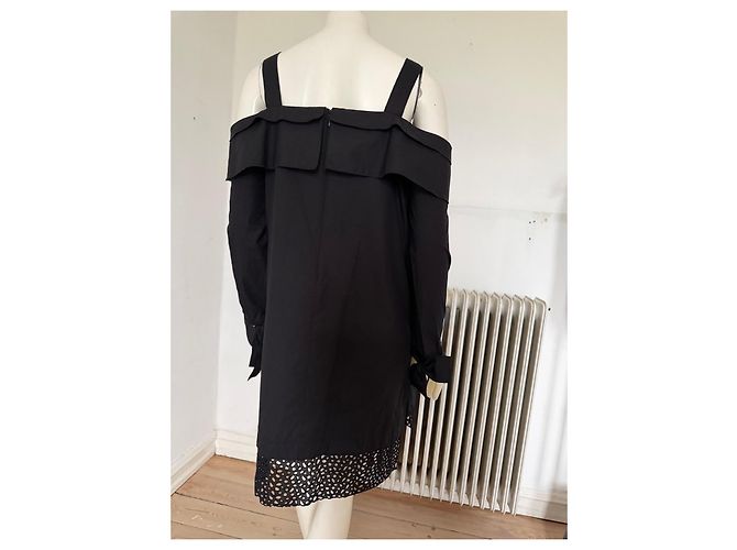 Proenza Schouler Vestido Algodón Negro Cold Shoulder - vista 6