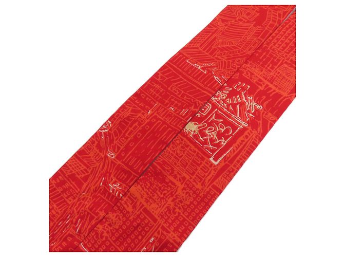 Hermès Hermes Twilly Schal aus roter Seide - Ansicht 2