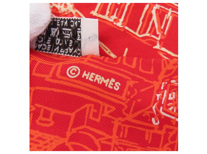 Hermès Hermes Twilly Schal aus roter Seide - Ansicht 4
