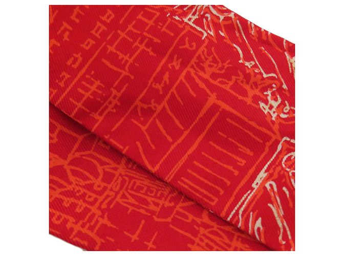 Hermès Hermes Twilly Schal aus roter Seide - Ansicht 6