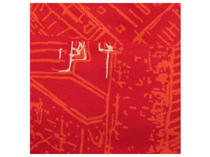 Hermès Hermes Twilly Schal aus roter Seide - Ansicht 7