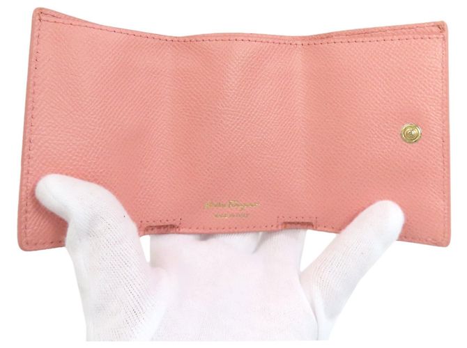 Cartera de doble pliegue Vara Ribbon Salvatore Ferragamo Rosa - vue 4