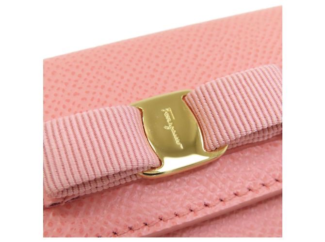 Cartera de doble pliegue Vara Ribbon Salvatore Ferragamo Rosa - vue 9