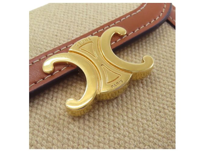 Céline Cartera pequeña con solapa Celine Triomphe Bi-fold Castaño - vista 24