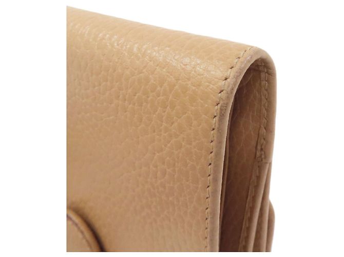 Cartera de cuero marrón de doble pliegue Gucci Castaño - vista 17
