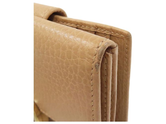 Cartera de cuero marrón de doble pliegue Gucci Castaño - vista 19