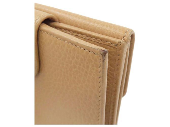 Cartera de cuero marrón de doble pliegue Gucci Castaño - vista 20