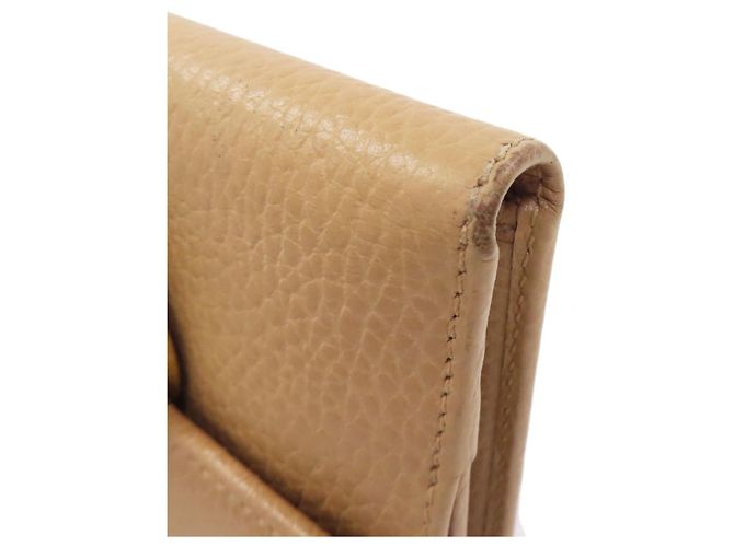 Cartera de cuero marrón de doble pliegue Gucci Castaño - vista 21