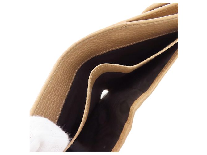 Cartera de cuero marrón de doble pliegue Gucci Castaño - vista 5