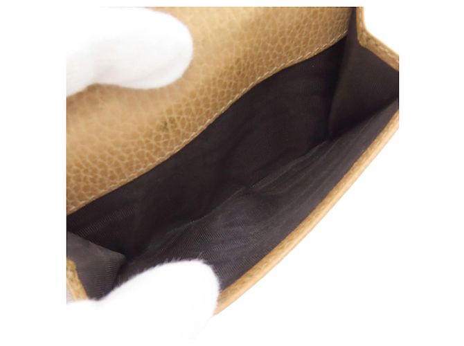 Cartera de cuero marrón de doble pliegue Gucci Castaño - vista 6
