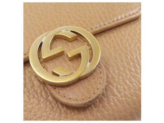 Cartera de cuero marrón de doble pliegue Gucci Castaño - vista 9