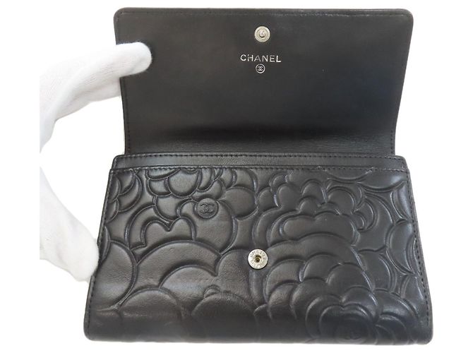 Chanel Camellia Long Wallet Schwarz - Ansicht 4