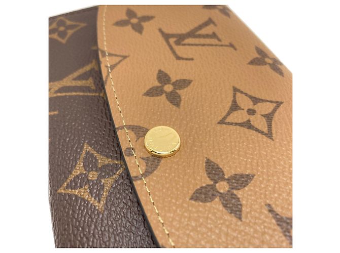 Carteira longa Emilie Louis Vuitton Marrom Monograma - vista 11