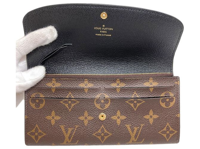 Carteira longa Emilie Louis Vuitton Marrom Monograma - vista 4