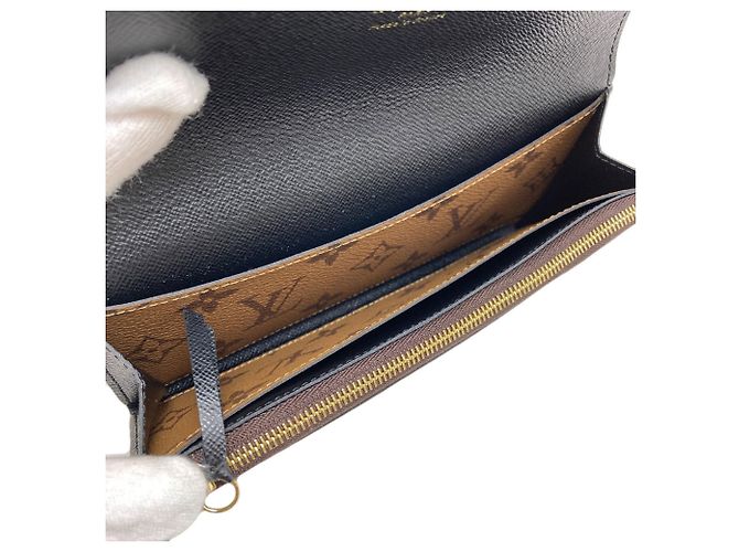 Carteira longa Emilie Louis Vuitton Marrom Monograma - vista 5