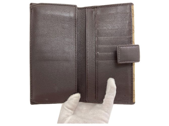 Gucci Brown Canvas Tri-fold Wallet - view 4