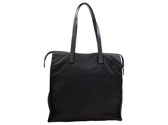 Borsa Tote Prada 1BG132 Logo Hardware Nero - vista 2