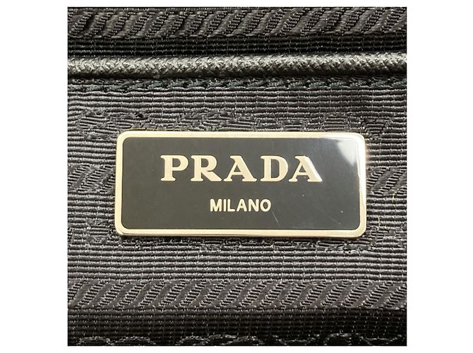 Borsa Tote Prada 1BG132 Logo Hardware Nero - vista 6