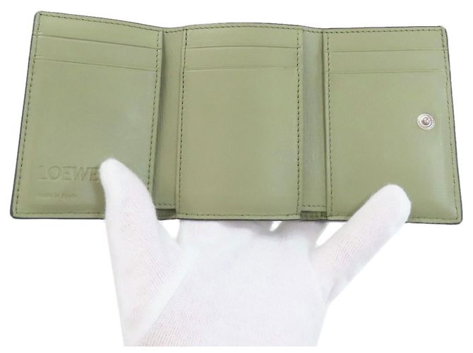 Loewe Anagram Trifold Wallet Grün - Ansicht 4