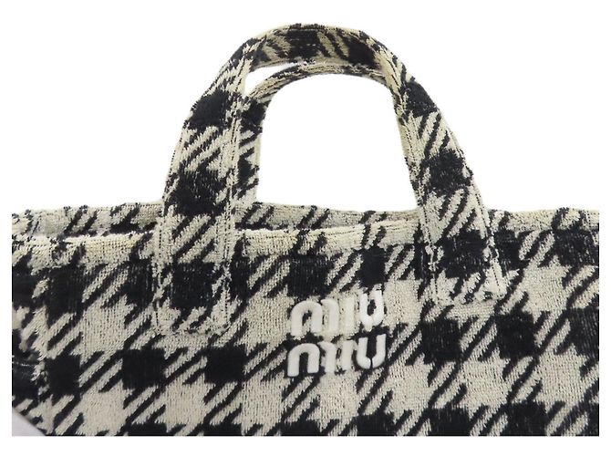 Borsa 2 Way Miu Miu Nero Bianco - vista 17