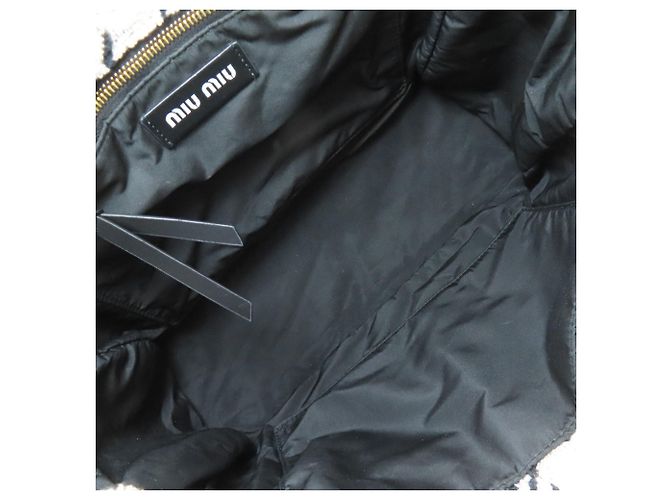 Borsa 2 Way Miu Miu Nero Bianco - vista 5