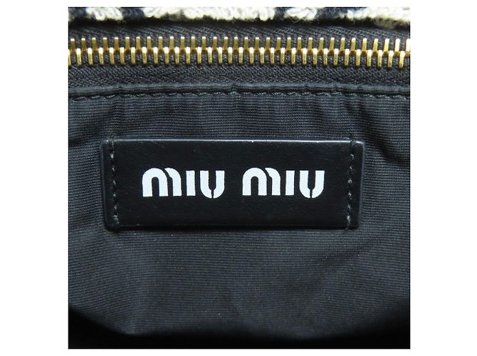 Borsa 2 Way Miu Miu Nero Bianco - vista 6